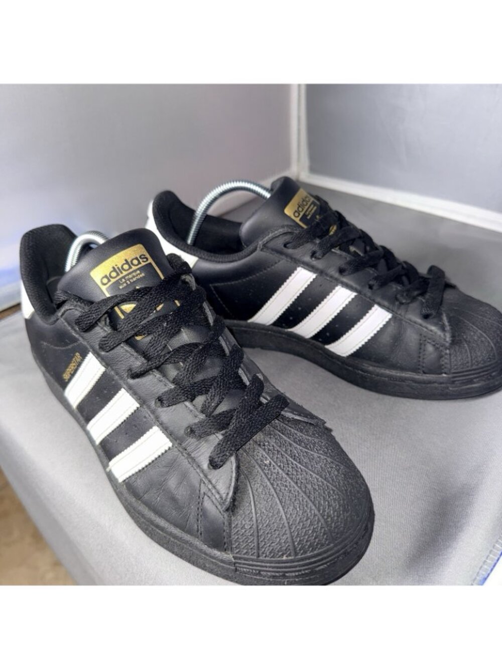 Adidas Superstar (Us 6) Black/white Sneakers - Picture 5 of 7